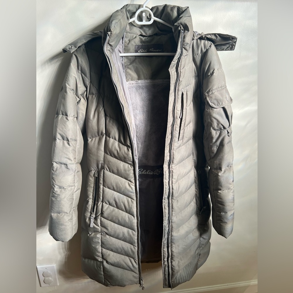 Eddie Bauer Women's Light Green/Gray Parka Jacket